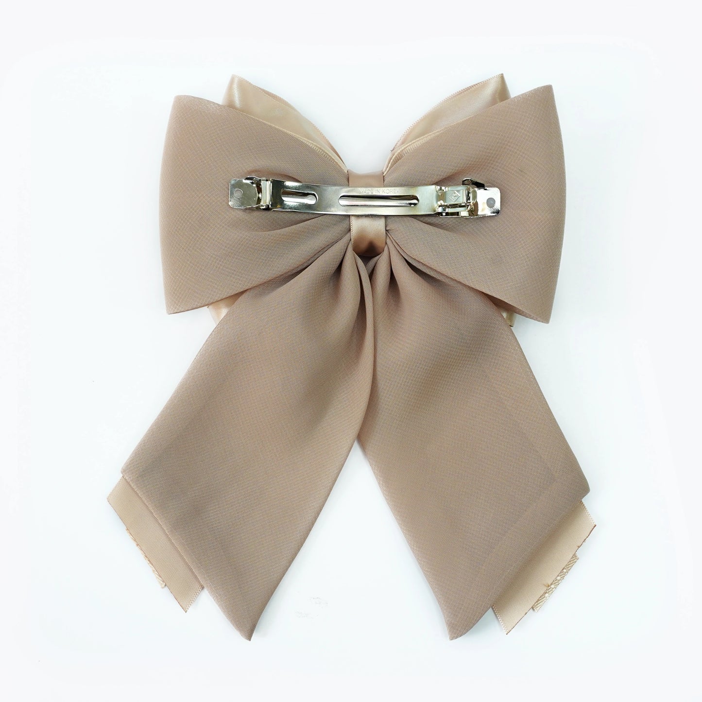 Elegant Bow Clip with Multi layers of Satin Ribbon and Organza (Golden)