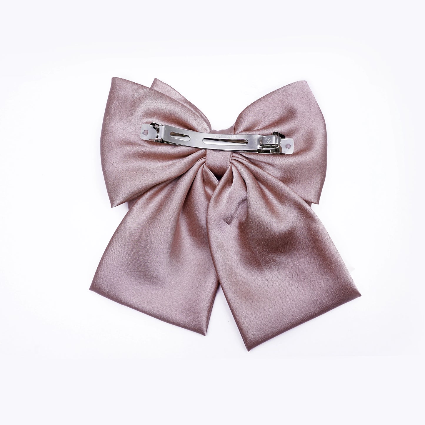 Soft Satin Bow Clip with Satin Ribbon (Pink)