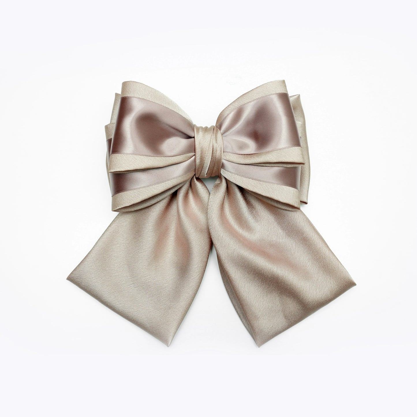 Soft Satin Bow Clip with Satin Ribbon (Golden)