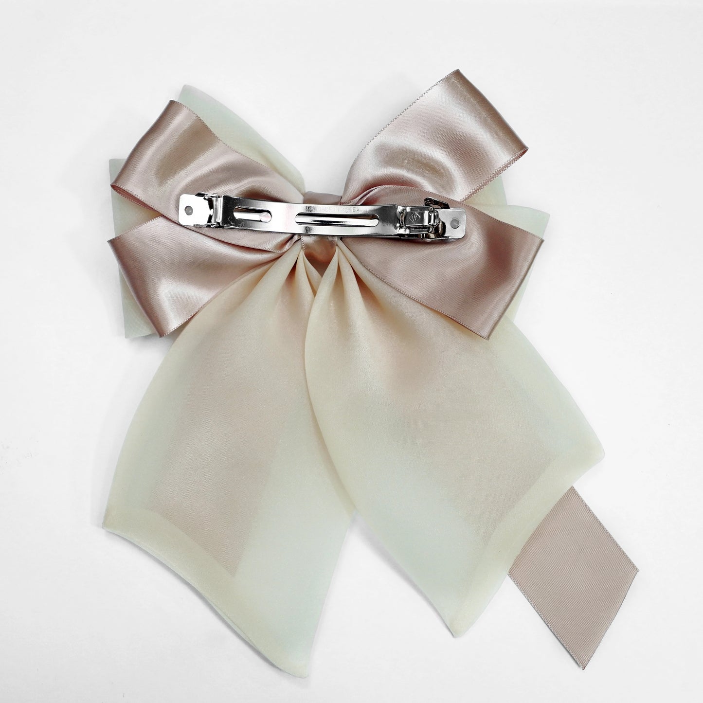 Double Organza and Satin Bow Clips (Lemon)