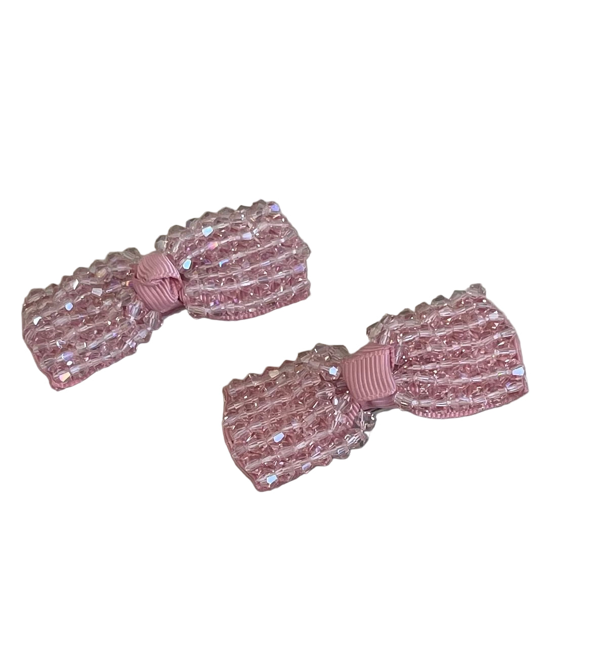 Elegant Crystal Studded Bow Hair Pins (Tic Tac)