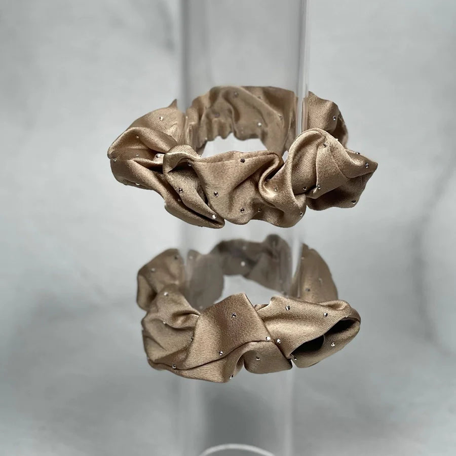 Satin Hair Scrunchie (light studded) Pack of 1