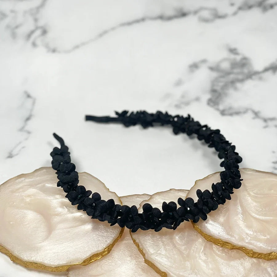 Studded hairbands with flowers