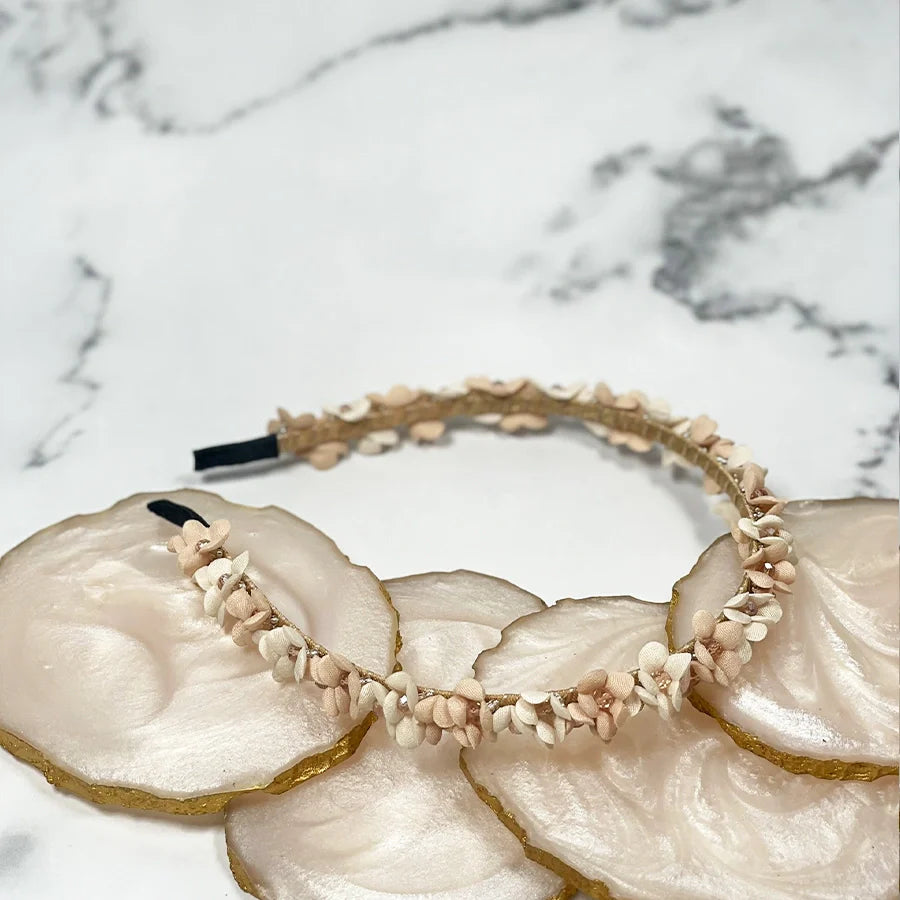 Studded hairbands with flowers
