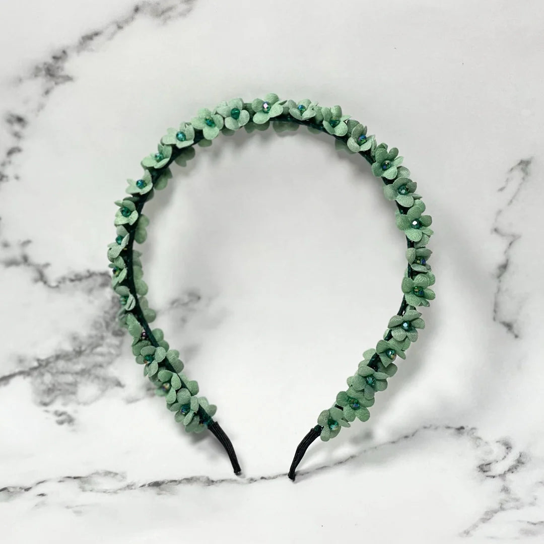 Studded hairbands with flowers
