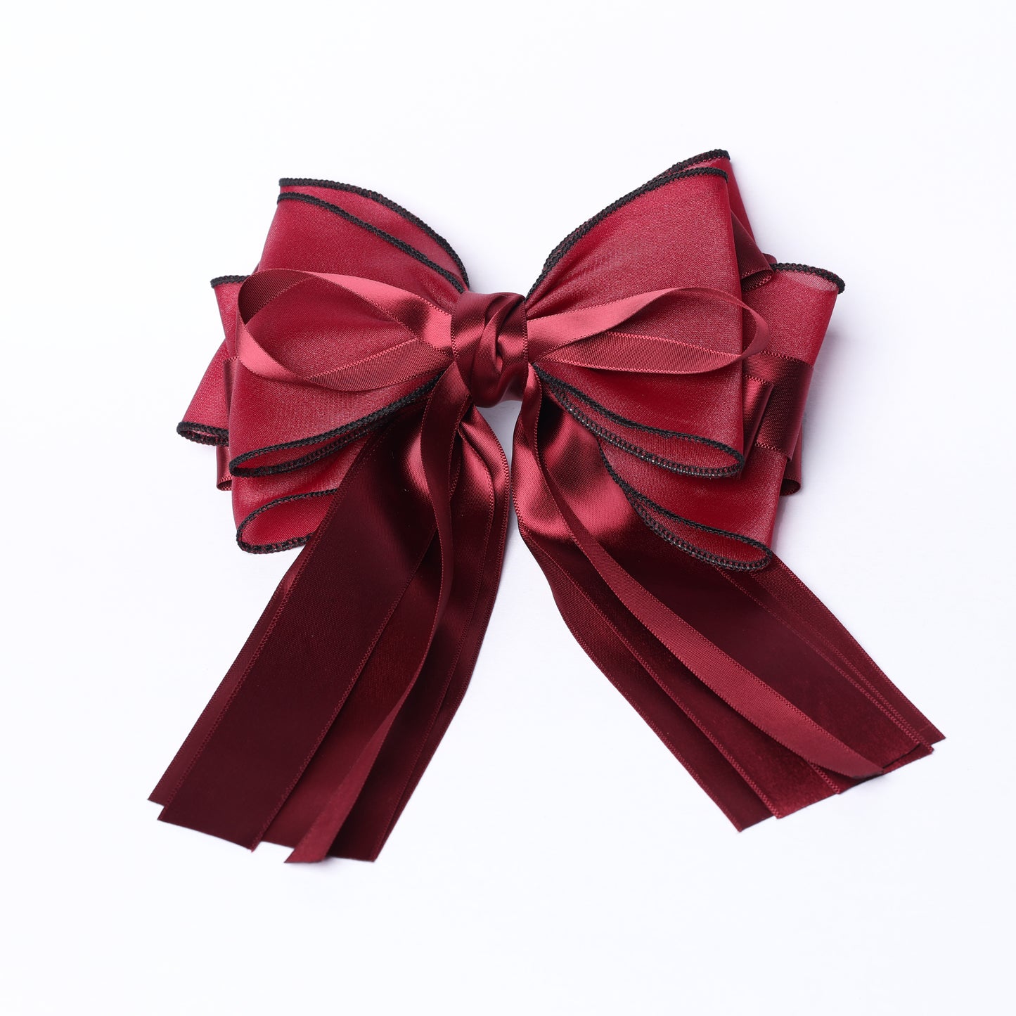 Organza and Satin Hair Bow Clip-On
