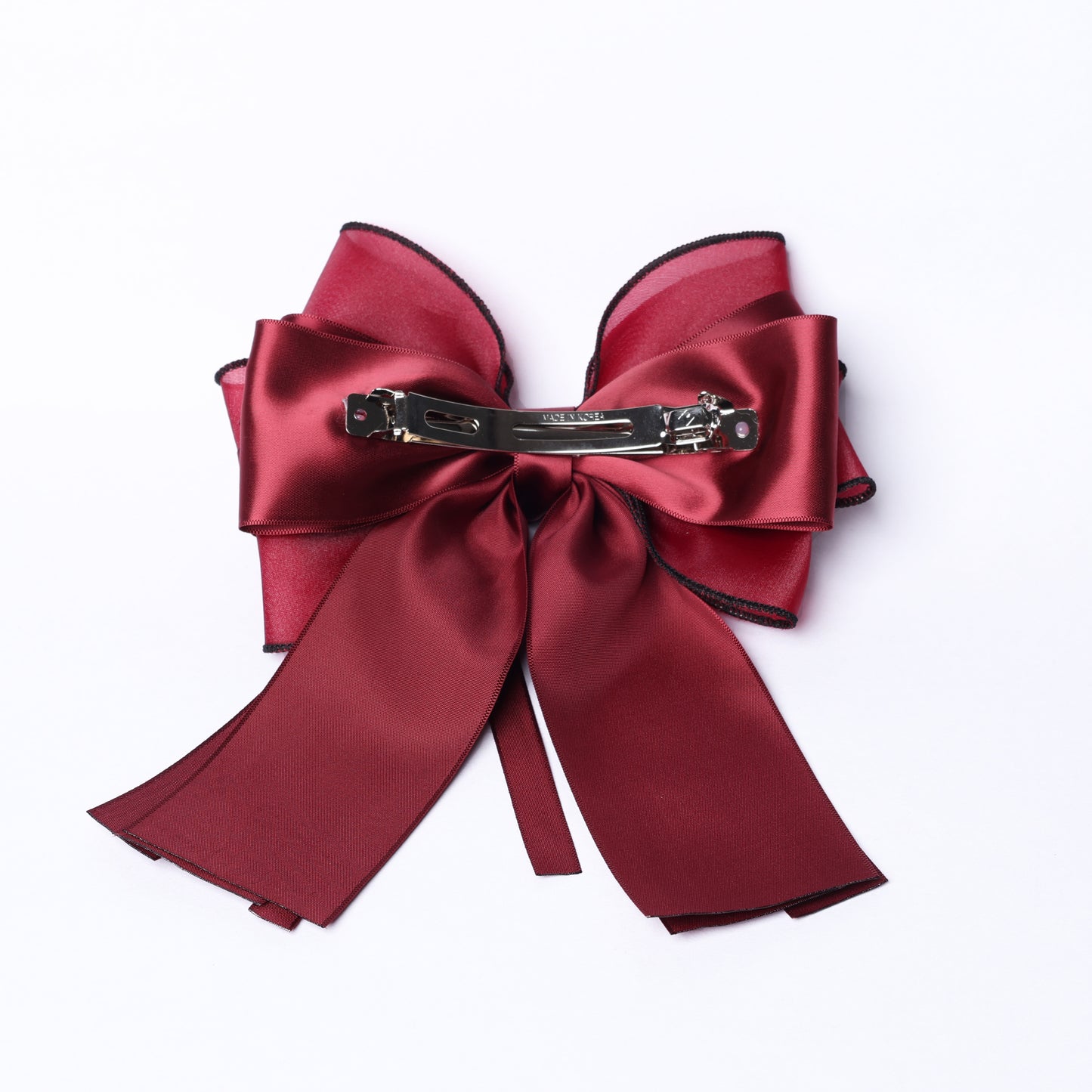Organza and Satin Hair Bow Clip-On