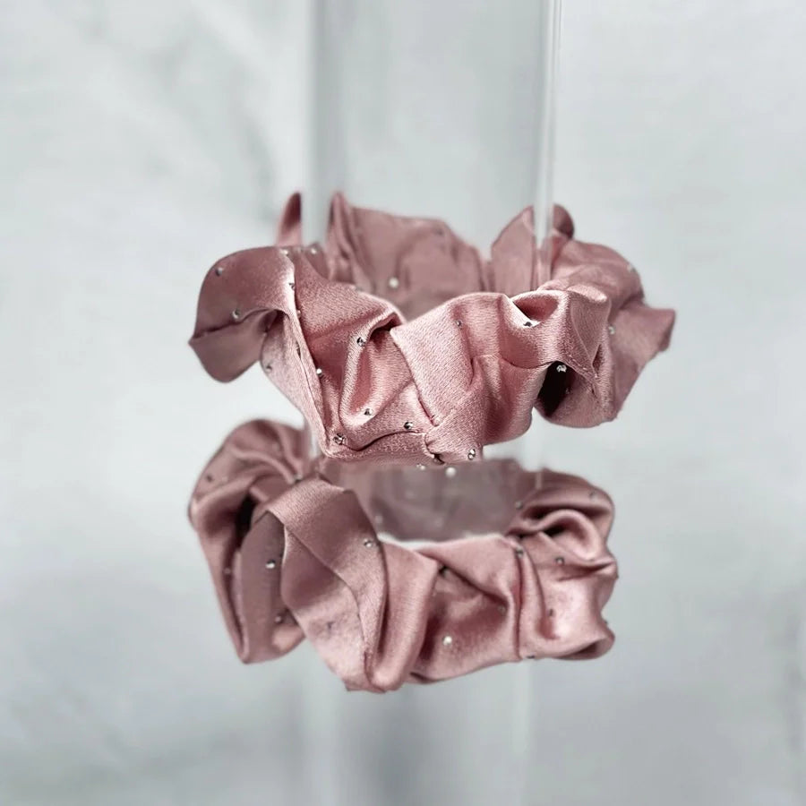 Satin Hair Scrunchie (light studded) Pack of 1