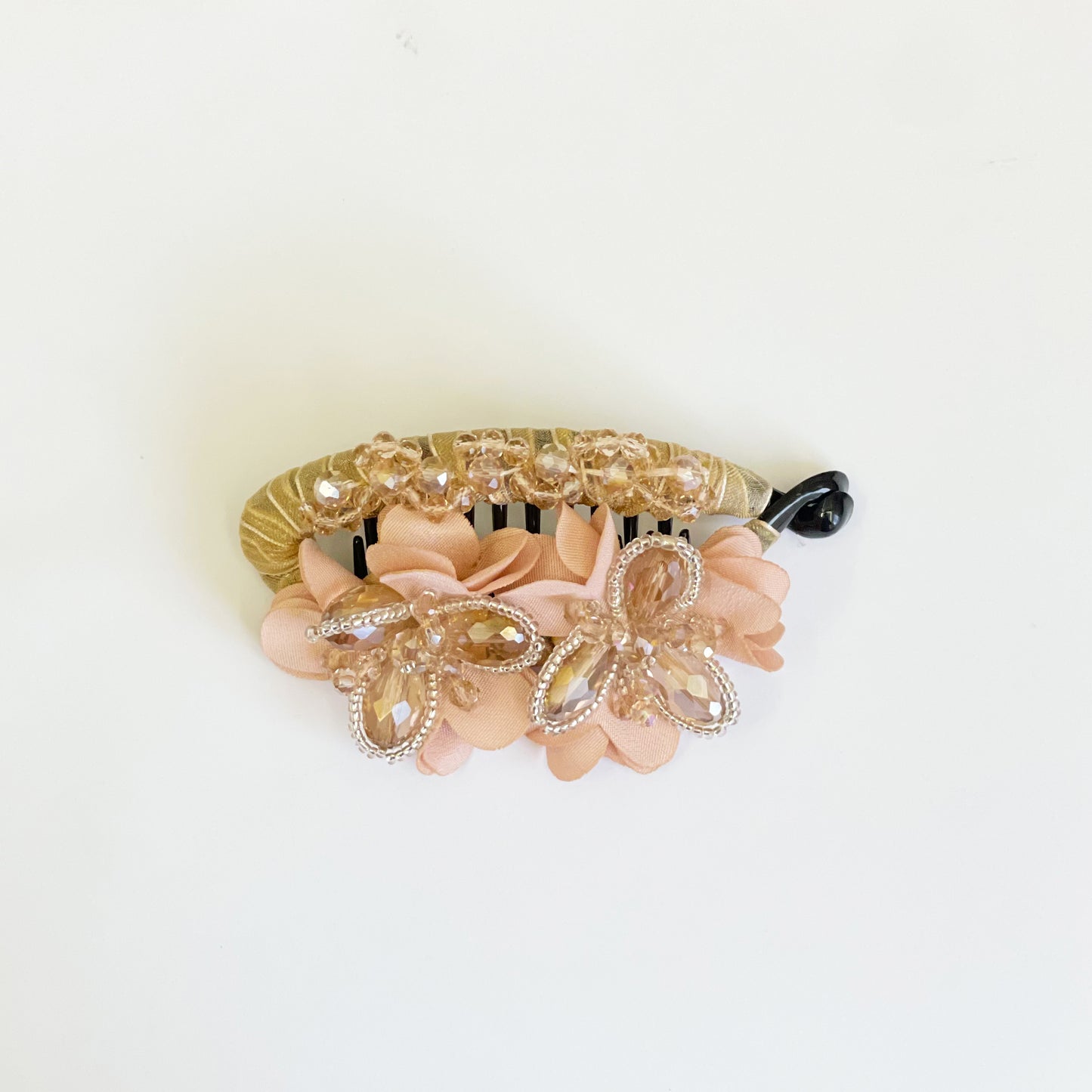 Heavy Crystal Banana Clips (Peach)