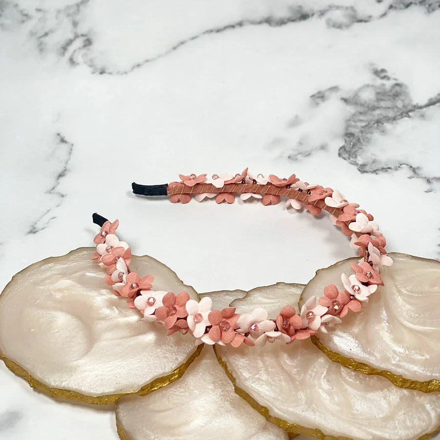 Studded hairbands with flowers