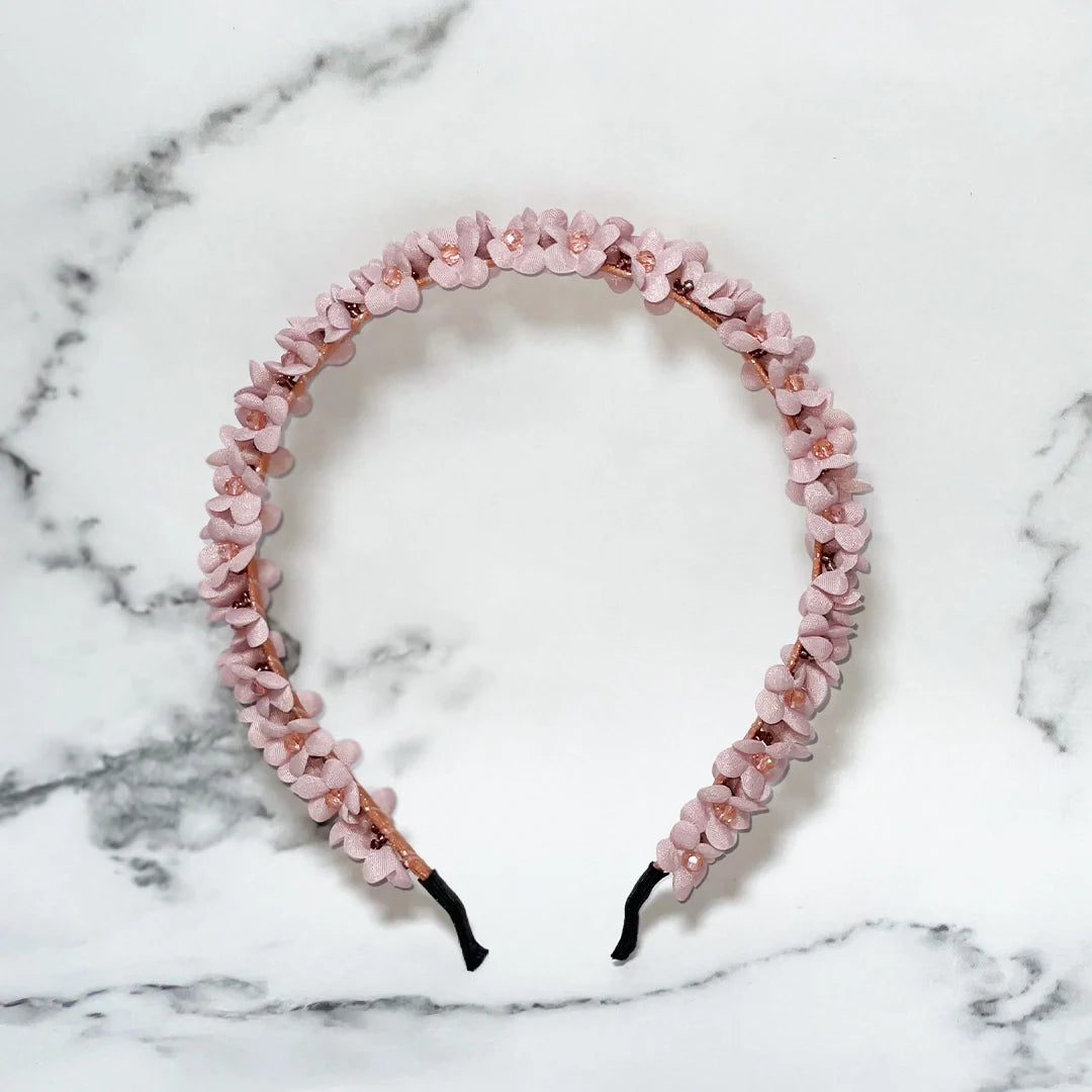 Studded hairbands with flowers