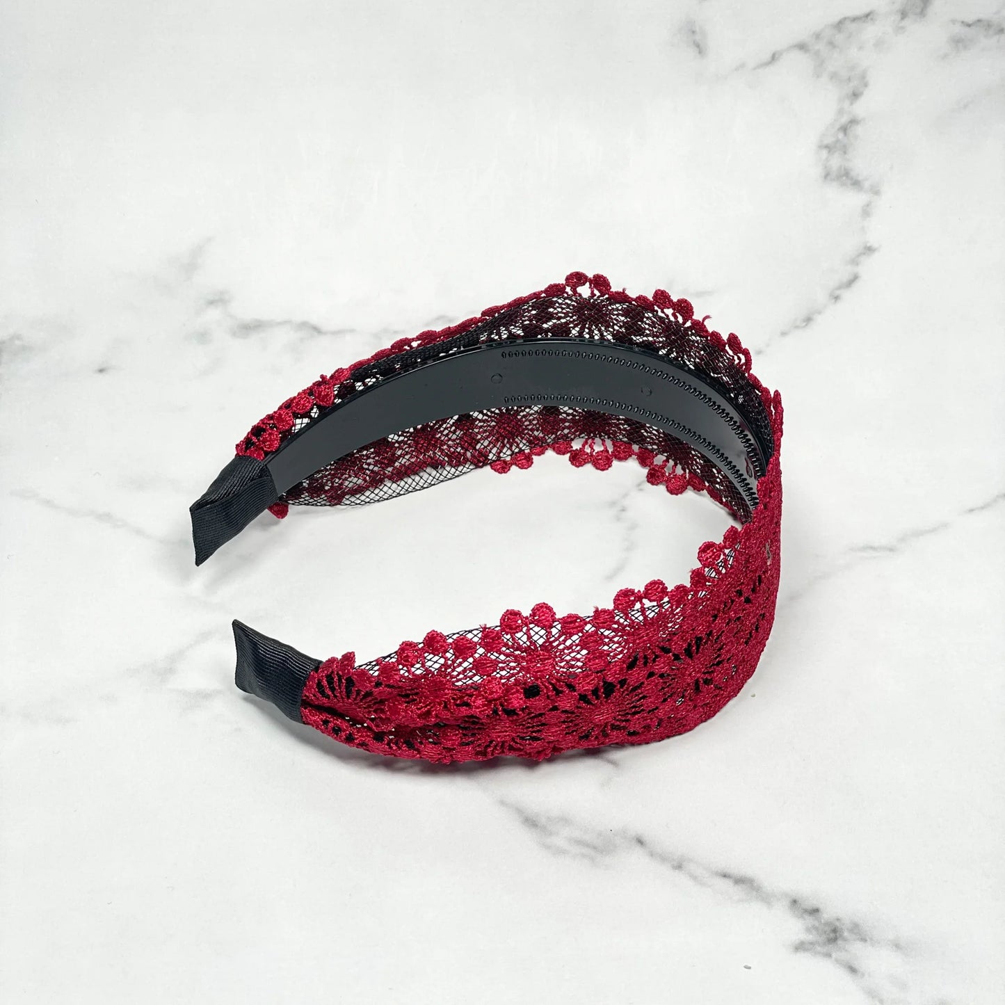 Broad Red Lacy Hairband