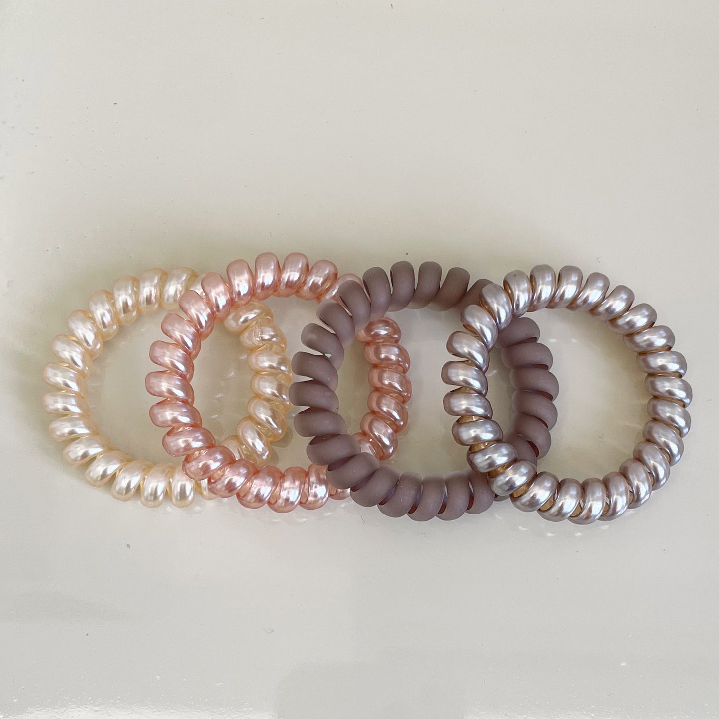 Spiral Hair Ties - Pack of Assorted 4 Hair Ties