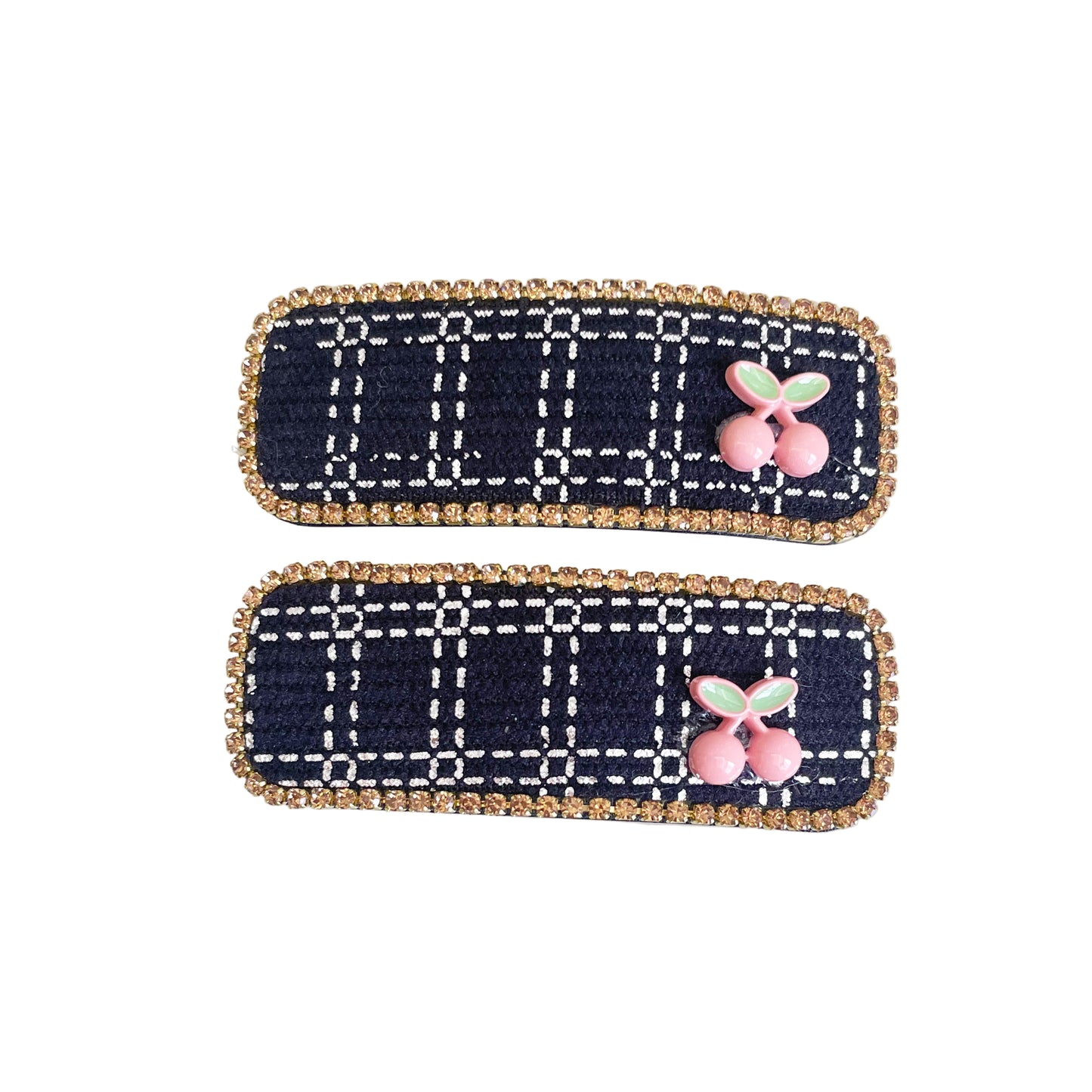 Studded Denim Clips with (Tic Tac) 2 Pairs