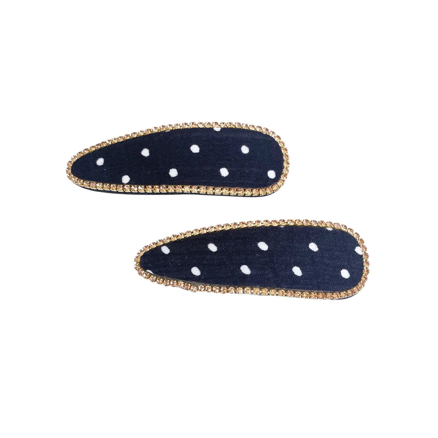 Studded Black Clip with White Polka Dots (Tic Tac)