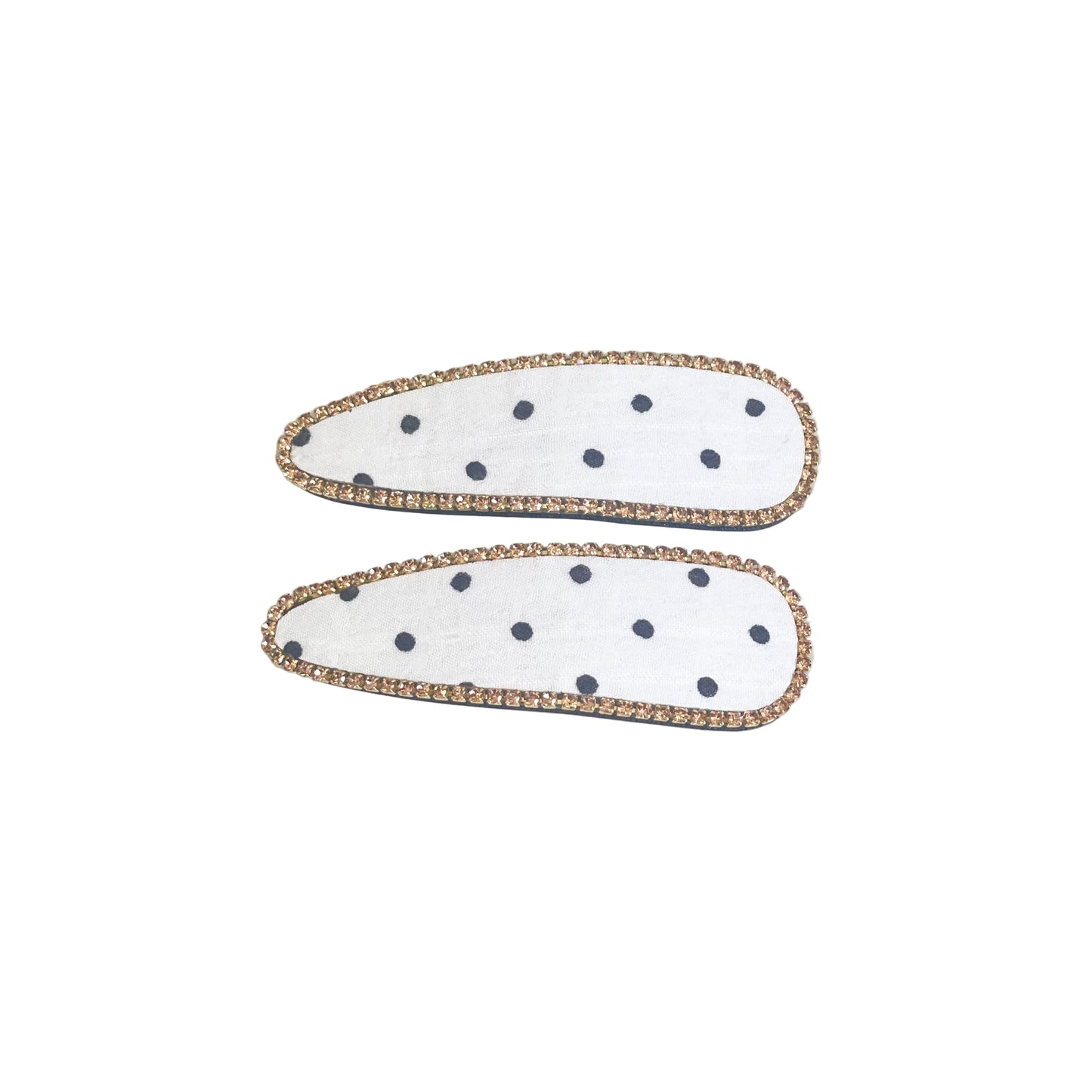 Studded White Clip with Black Polka Dots (Tic Tac) (Copy)