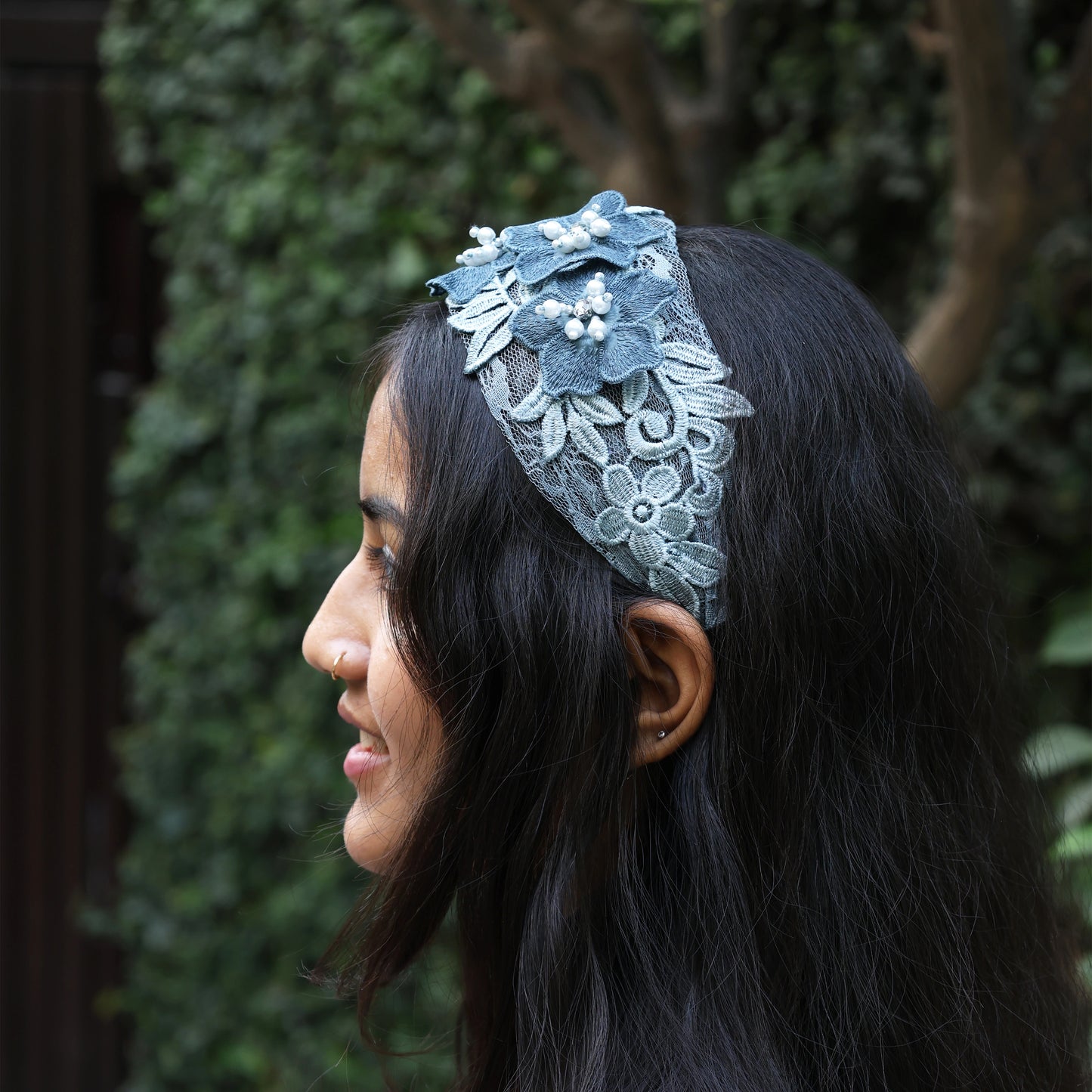 Embellished Three Flower Broad Headbands