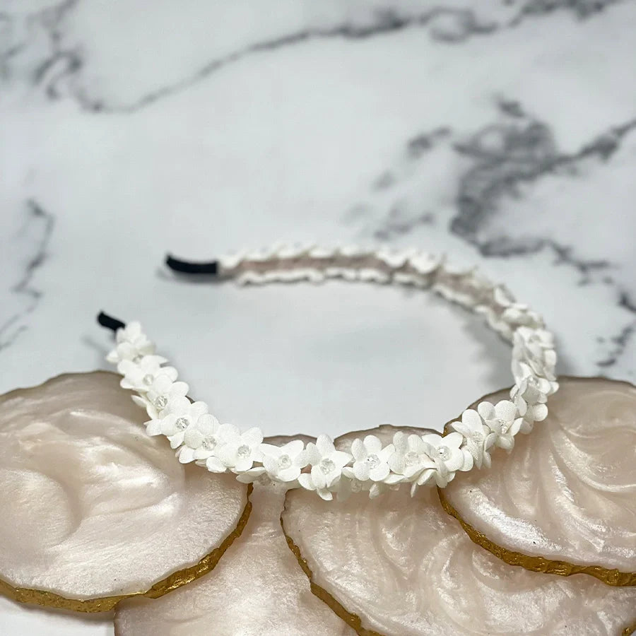 Studded hairbands with flowers