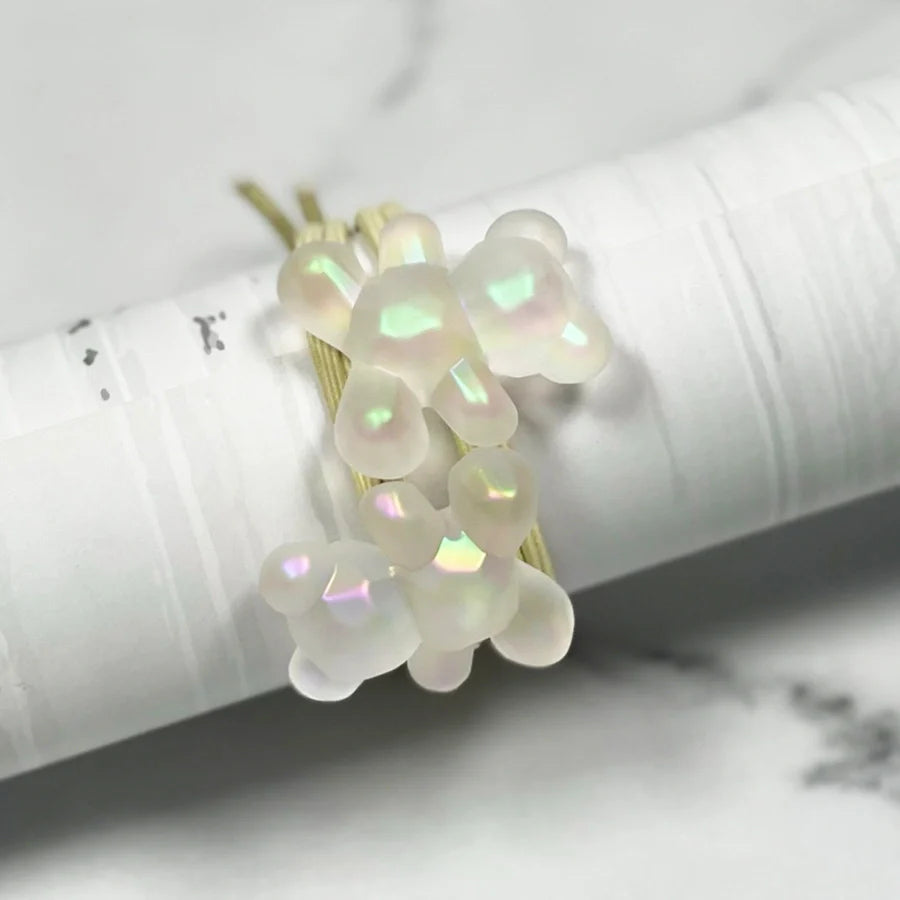 Pearl Matte Finish Teddy Hair Ties