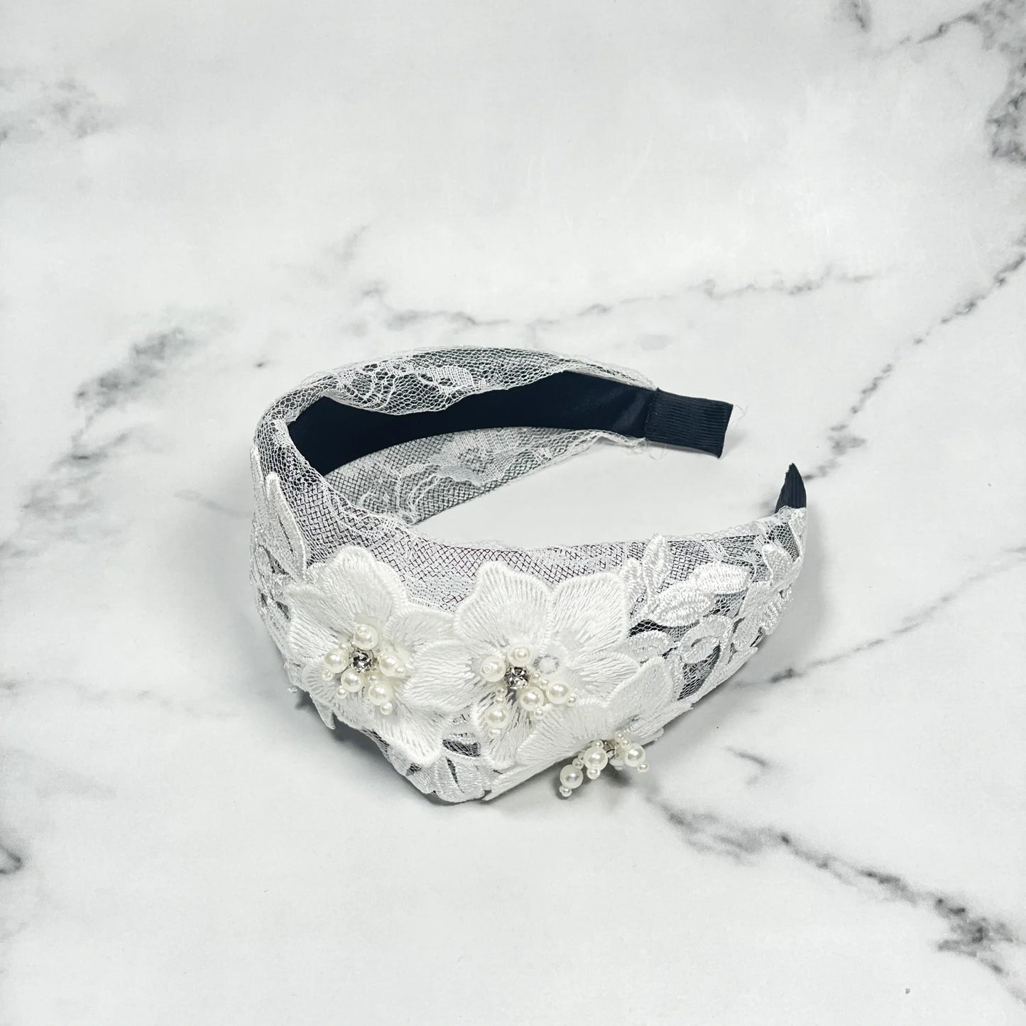 Embellished Three Flower Broad Headbands