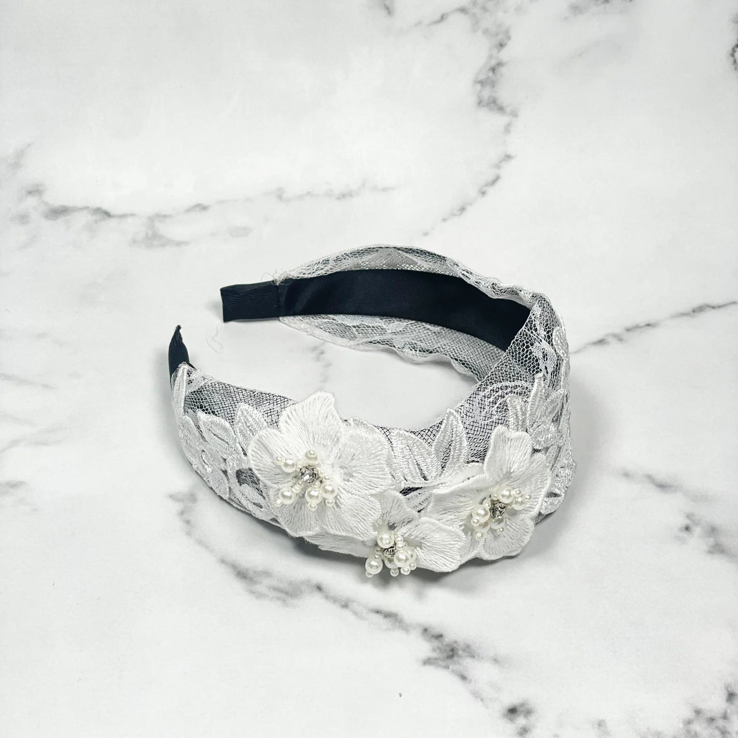 Embellished Three Flower Broad Headbands