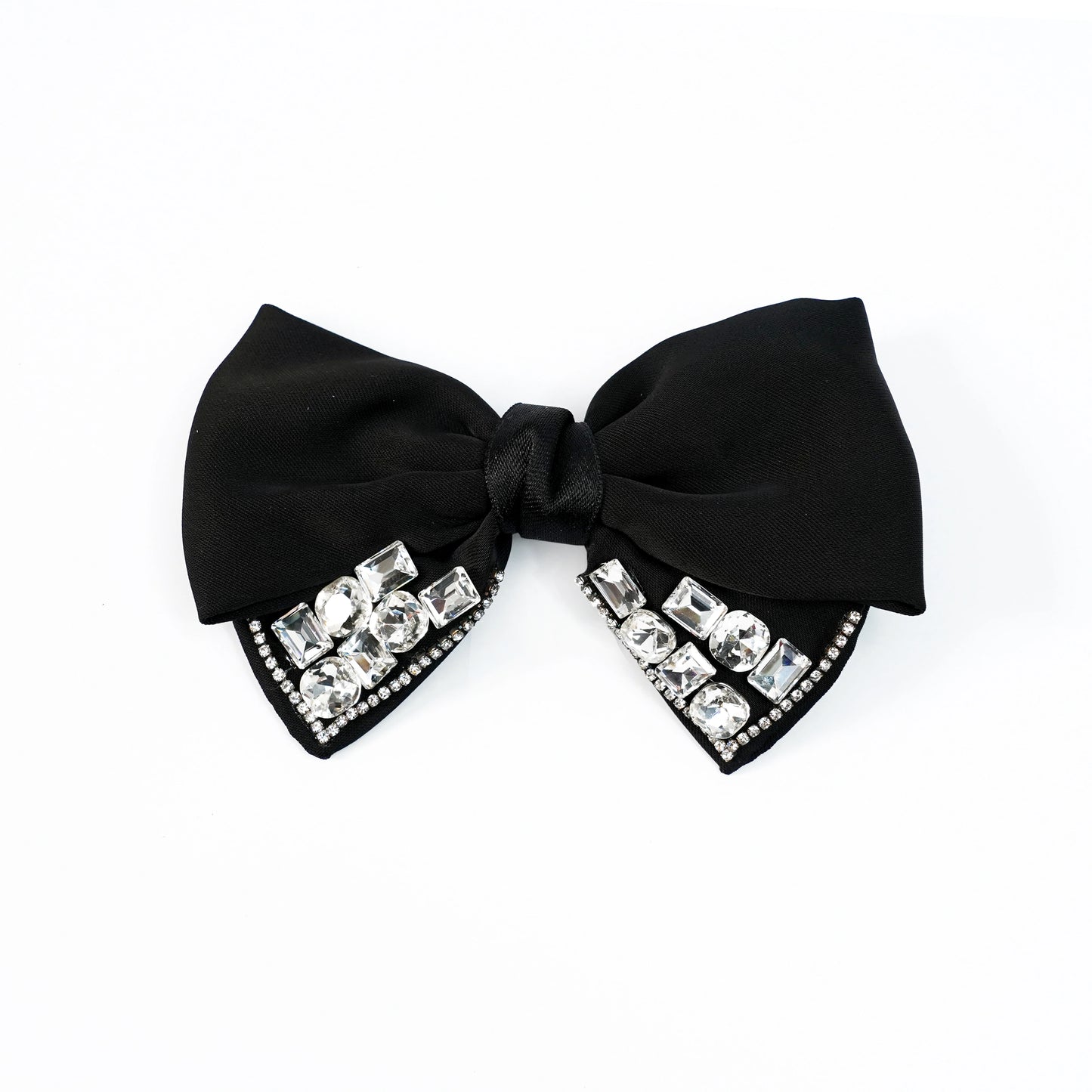 Studded Elegant Satin Bow Clips