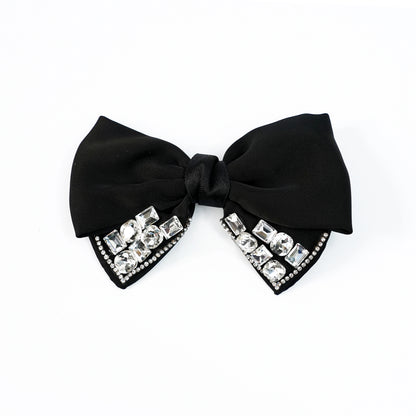 Studded Elegant Satin Bow Clips