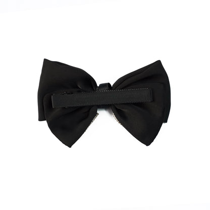 Studded Elegant Satin Bow Clips