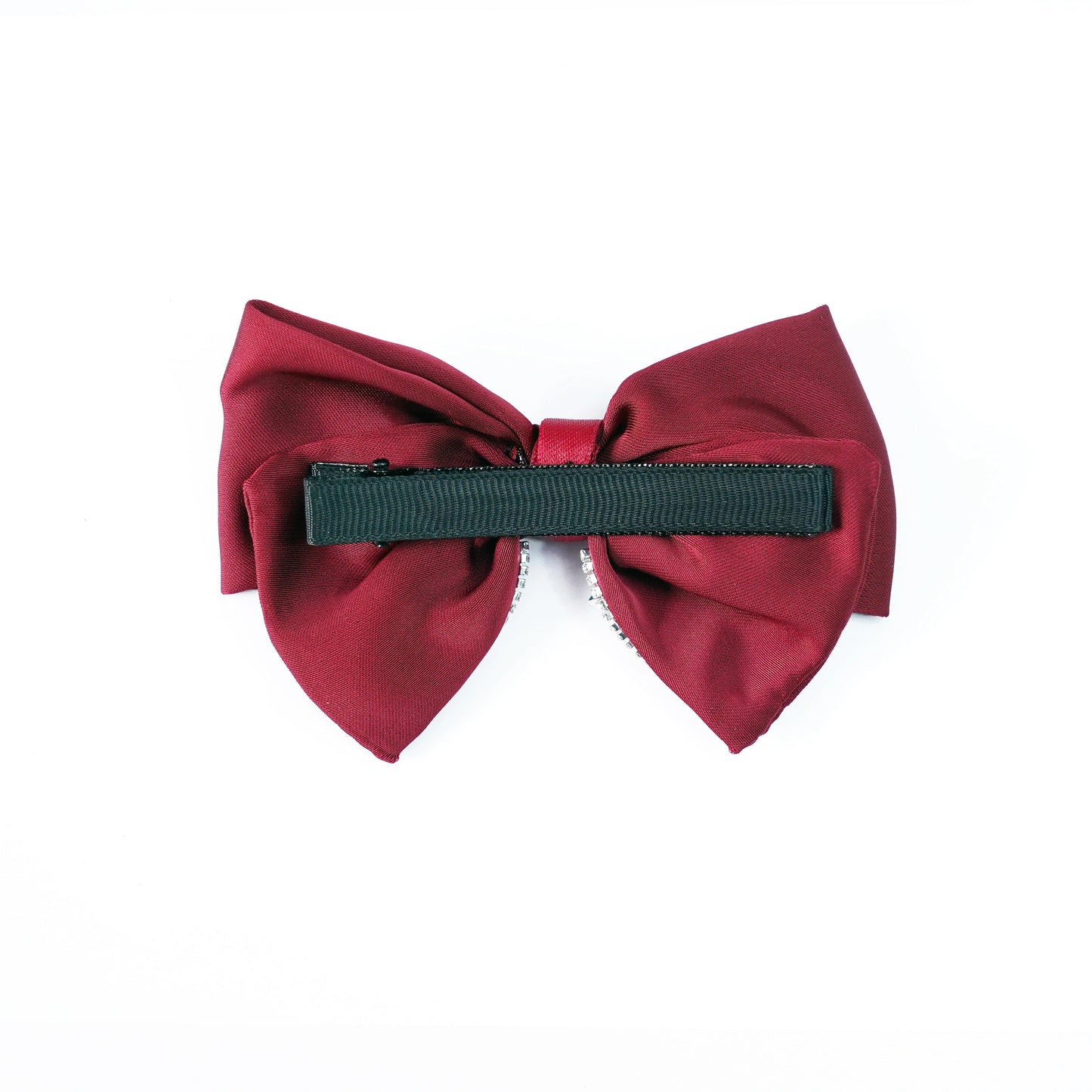 Studded Elegant Satin Bow Clips