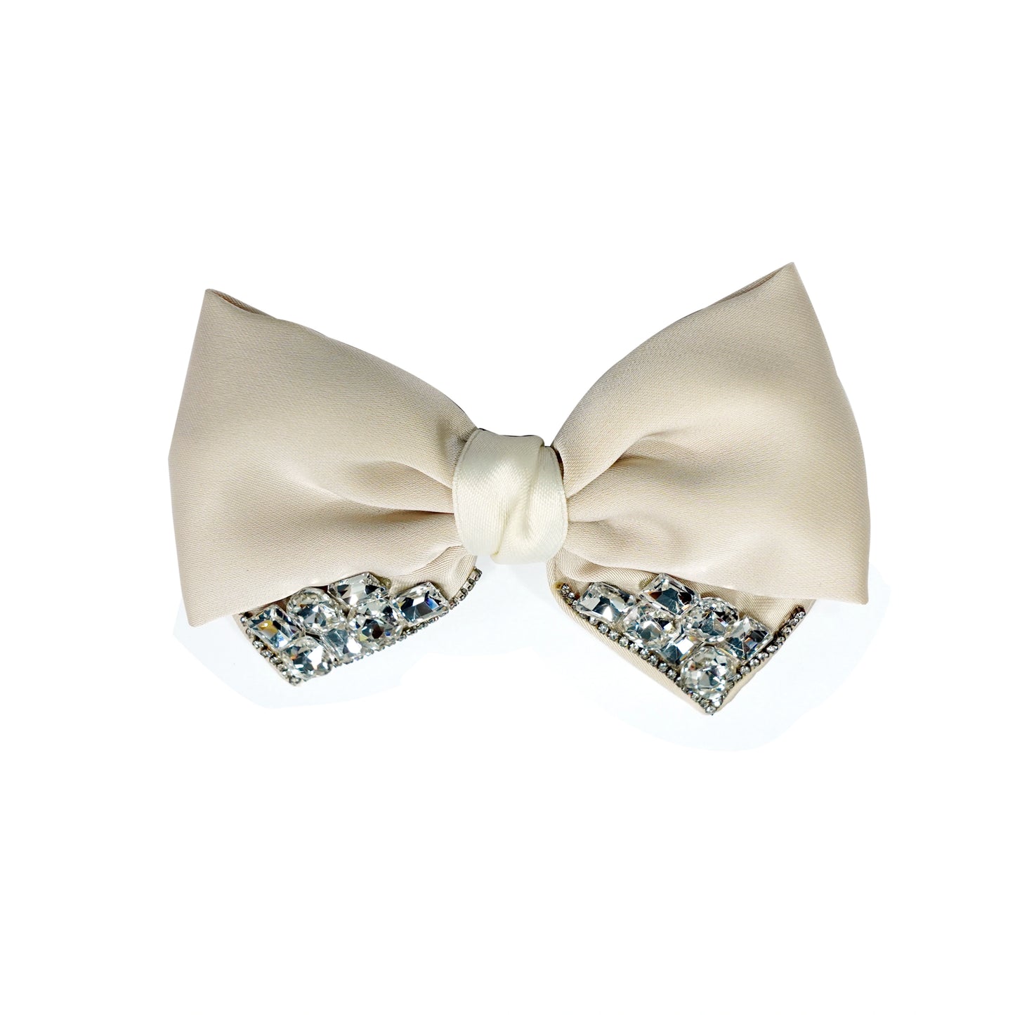 Studded Elegant Satin Bow Clips