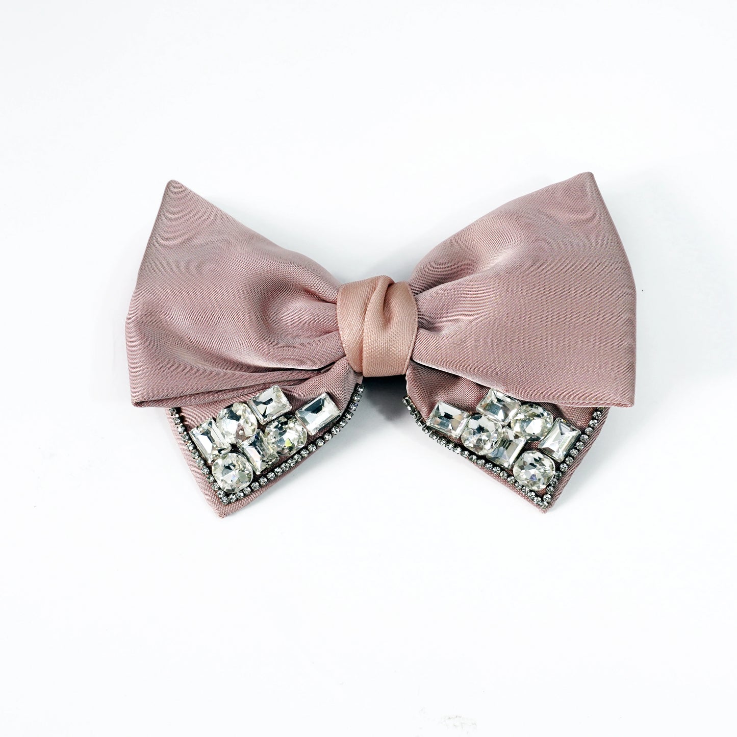 Studded Elegant Satin Bow Clips