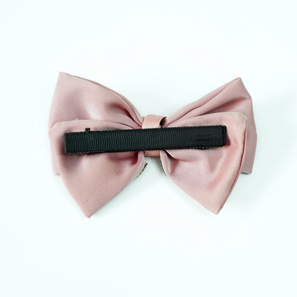 Studded Elegant Satin Bow Clips