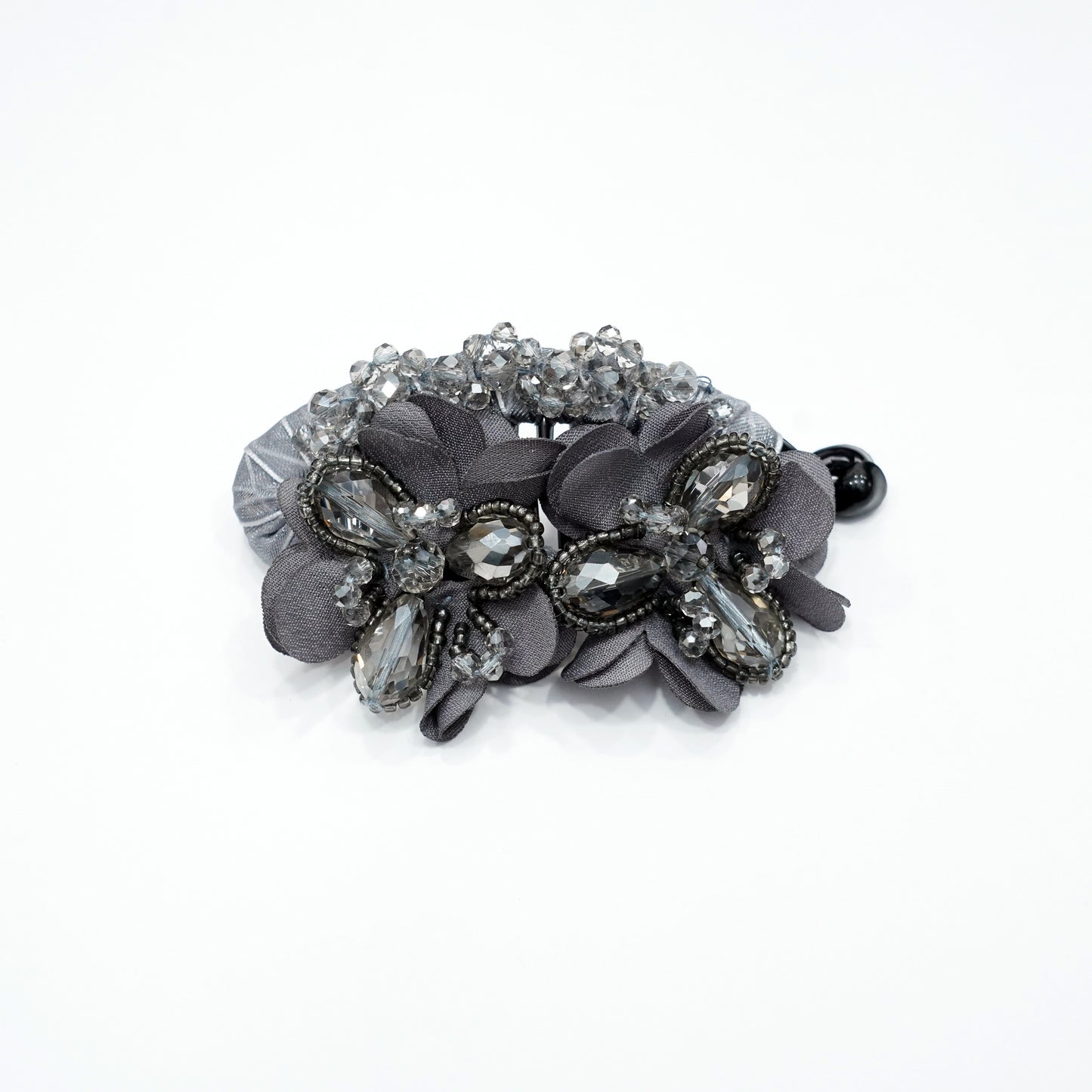 Heavy Crystal Banana Clips (Silver Grey)