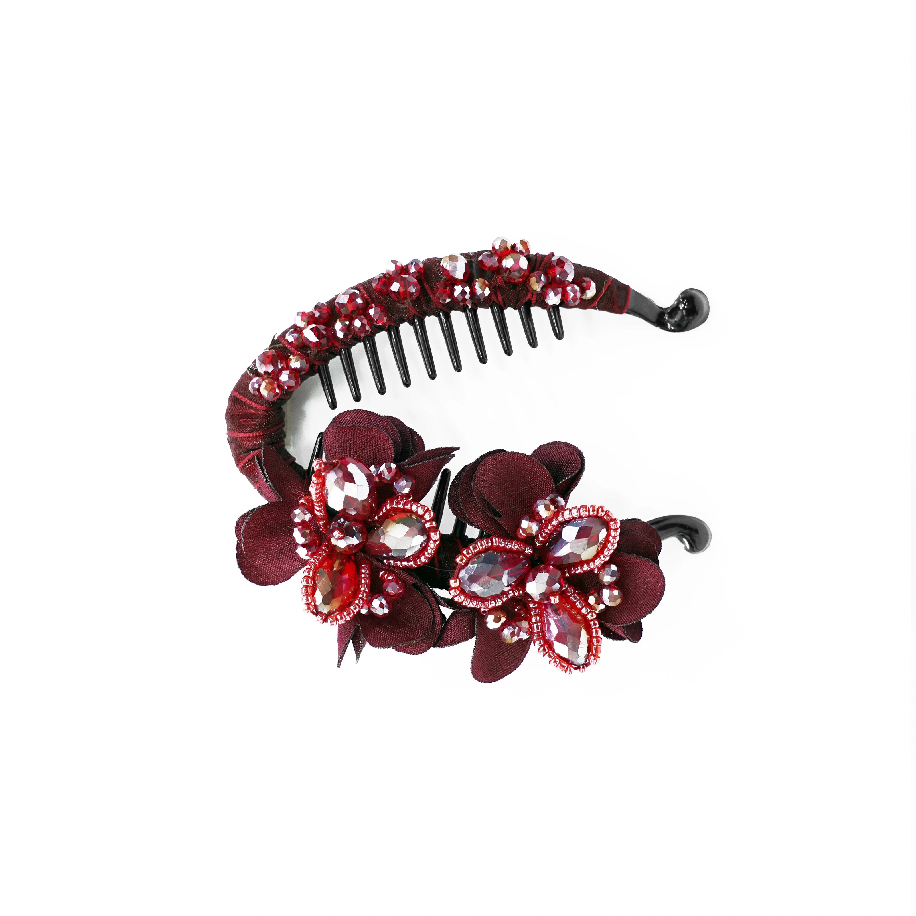 Heavy Crystal Banana Clips (Red)