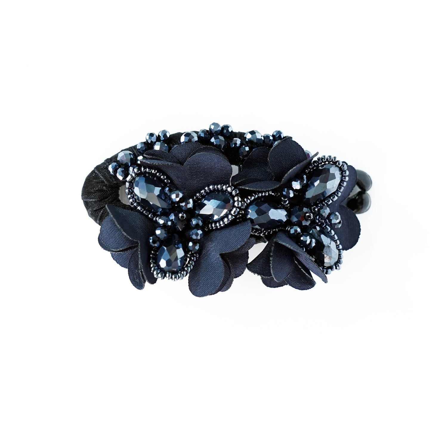 Heavy Crystal Banana Clips (Navy Blue)