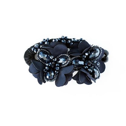 Heavy Crystal Banana Clips (Navy Blue)