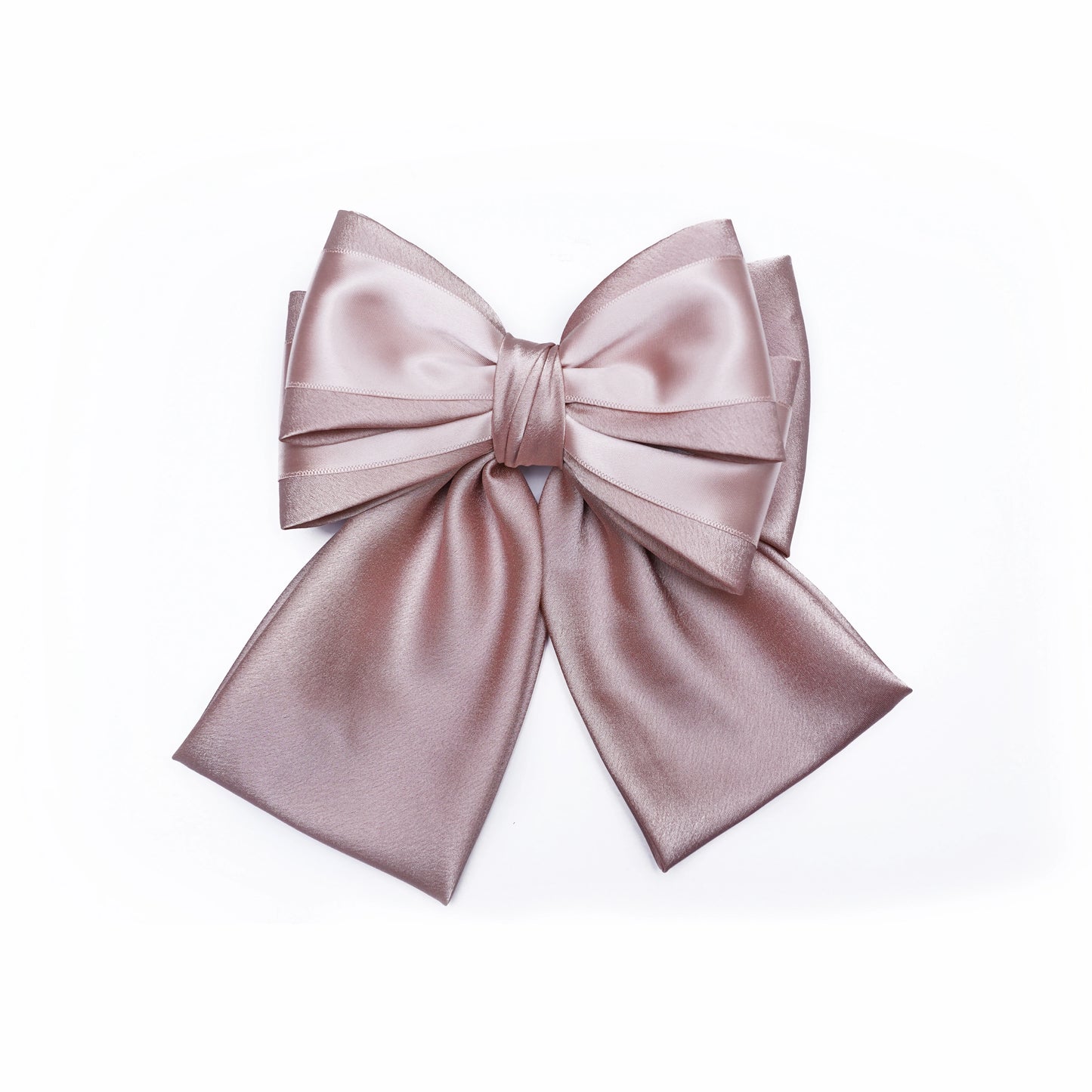 Soft Satin Bow Clip with Satin Ribbon (Pink)