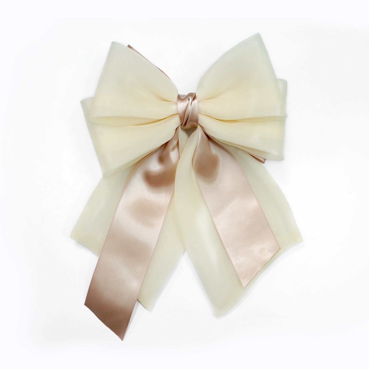 Double Organza and Satin Bow Clips (Lemon)