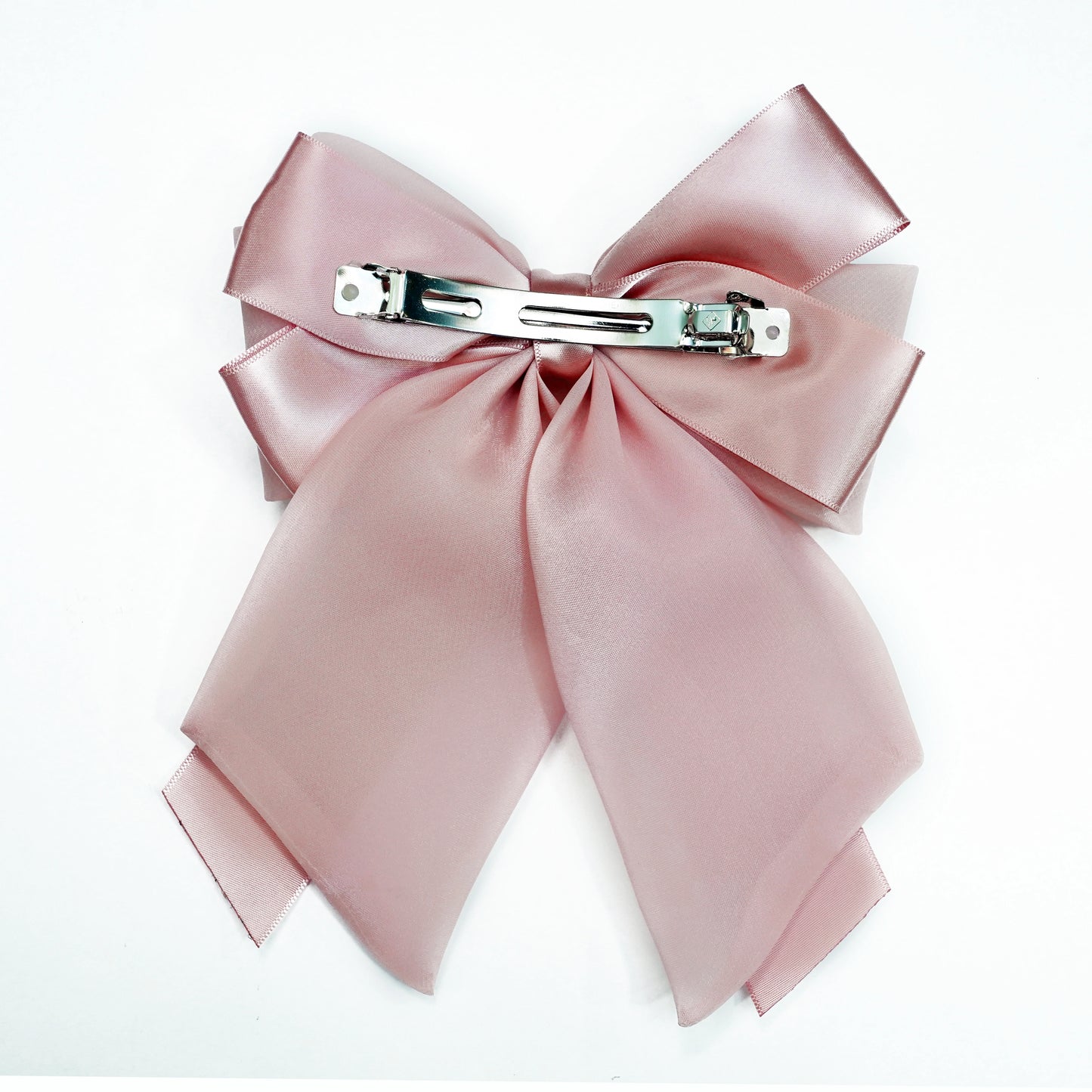Double Organza and Satin Bow Clips (Pink)