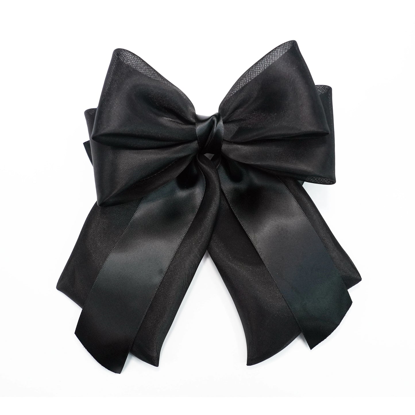 Double Organza and Satin Bow Clips (Black)