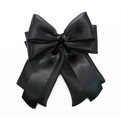 Double Organza and Satin Bow Clips (Black)