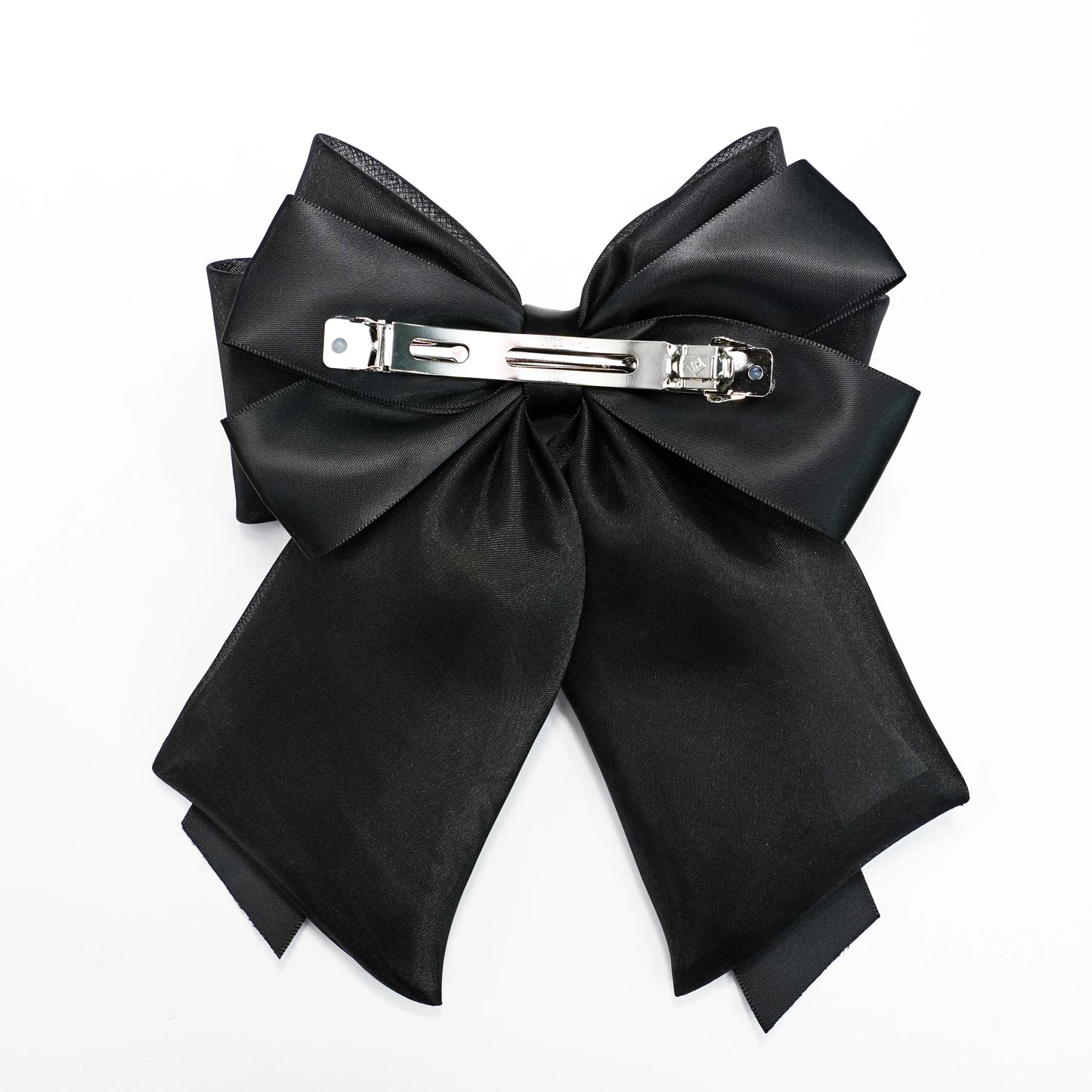 Double Organza and Satin Bow Clips (Black)