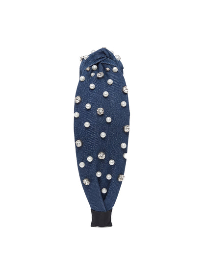 Perle noeud Headband (Dark Blue)