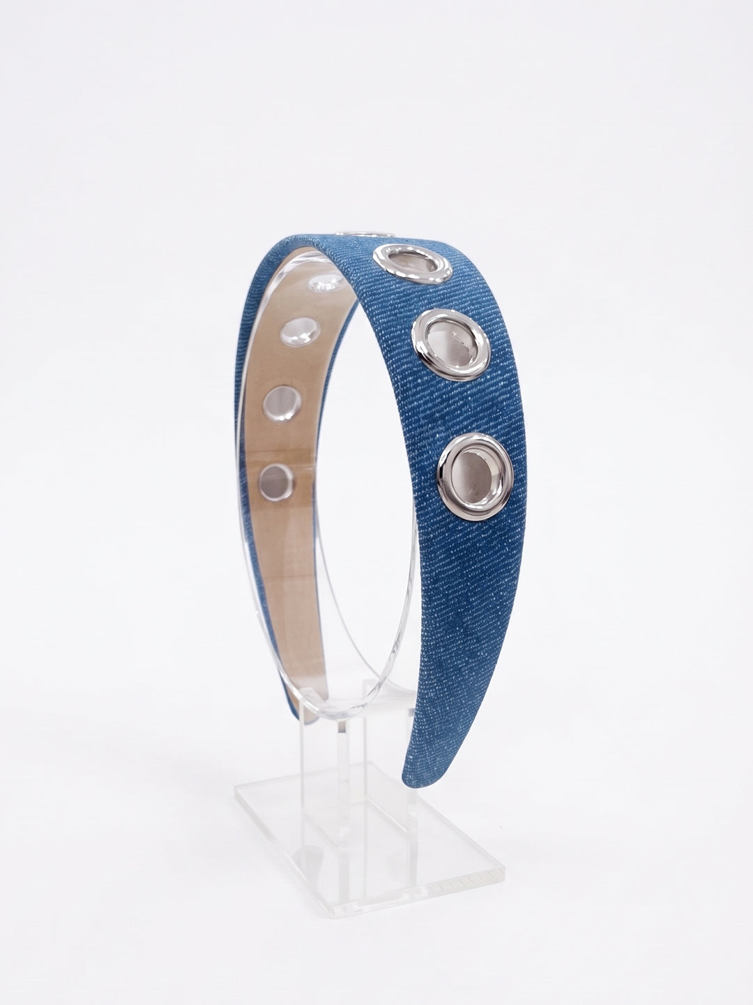 Eyelet Denim Headband (Light Blue)