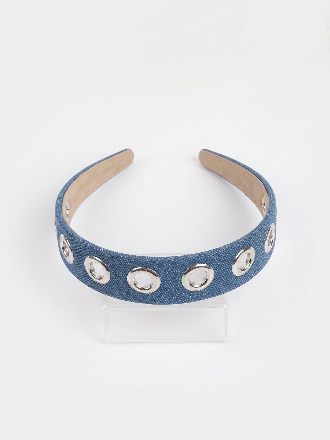 Eyelet Denim Headband (Light Blue)