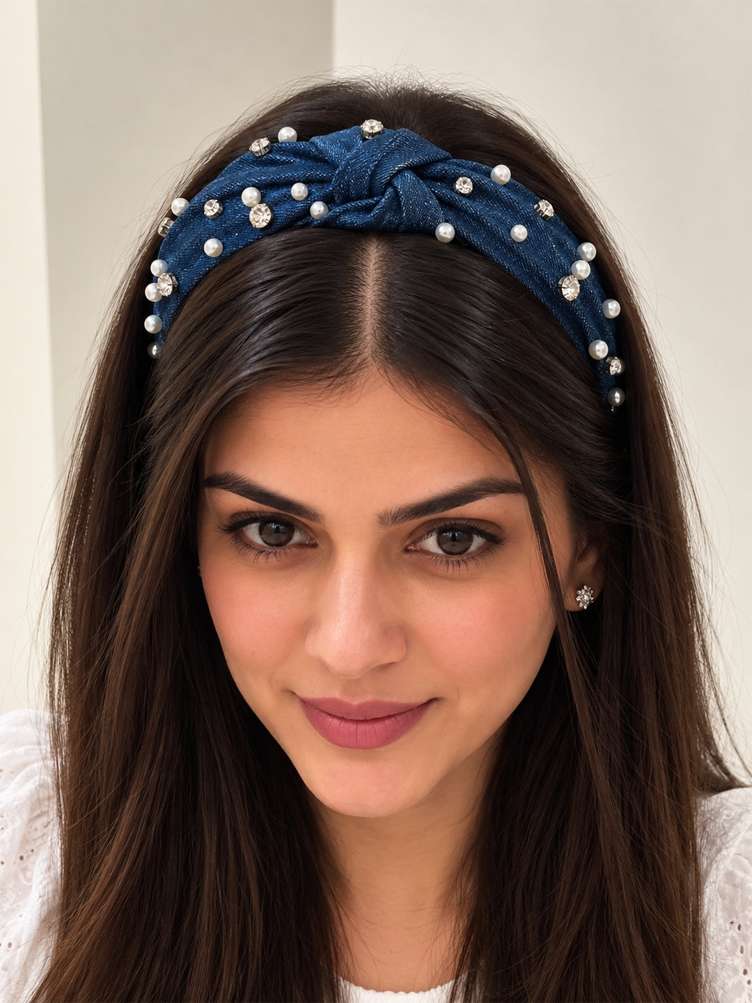 Perle noeud Headband (Dark Blue)
