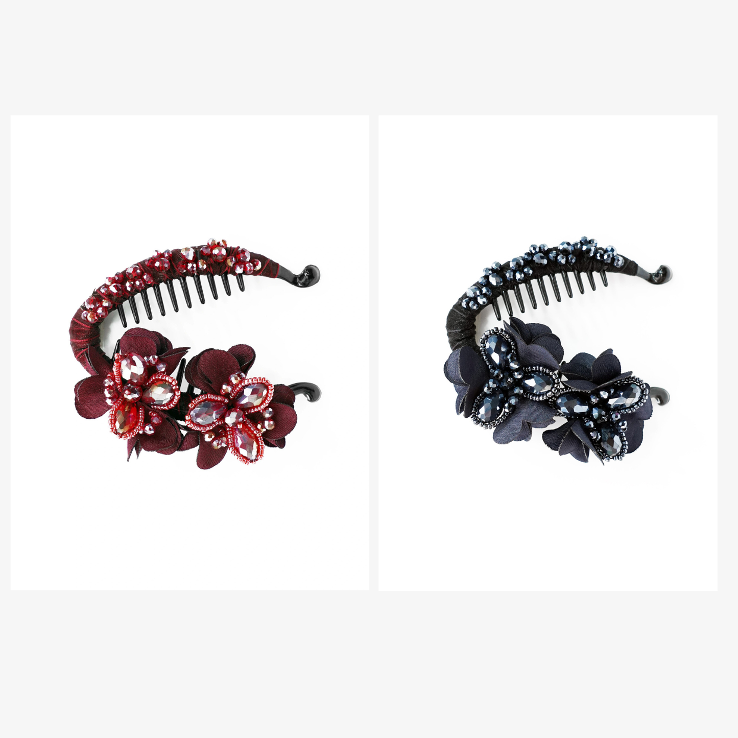 Heavy Crystal Banana Clips (Pack Of 2)