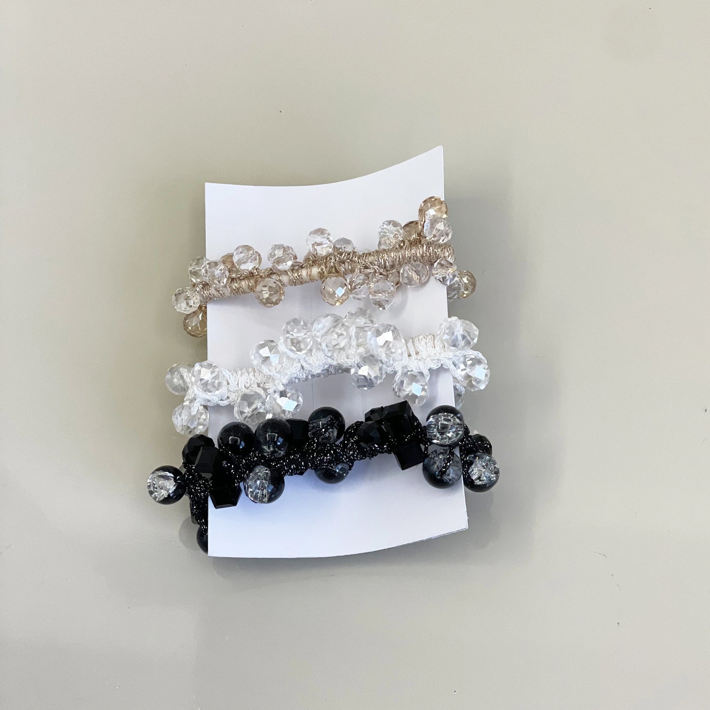 Premium Crystal Studded Hair Ties (Pack of 3)