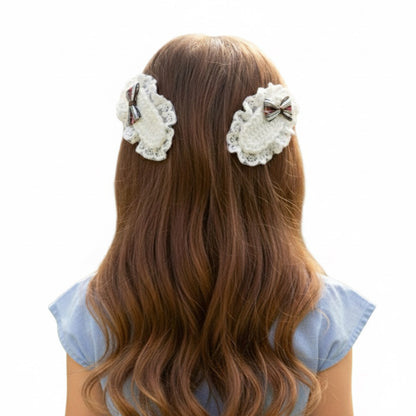 Sleek Check on Beautiful Lacy Tic Tac Pins (Two Pairs)