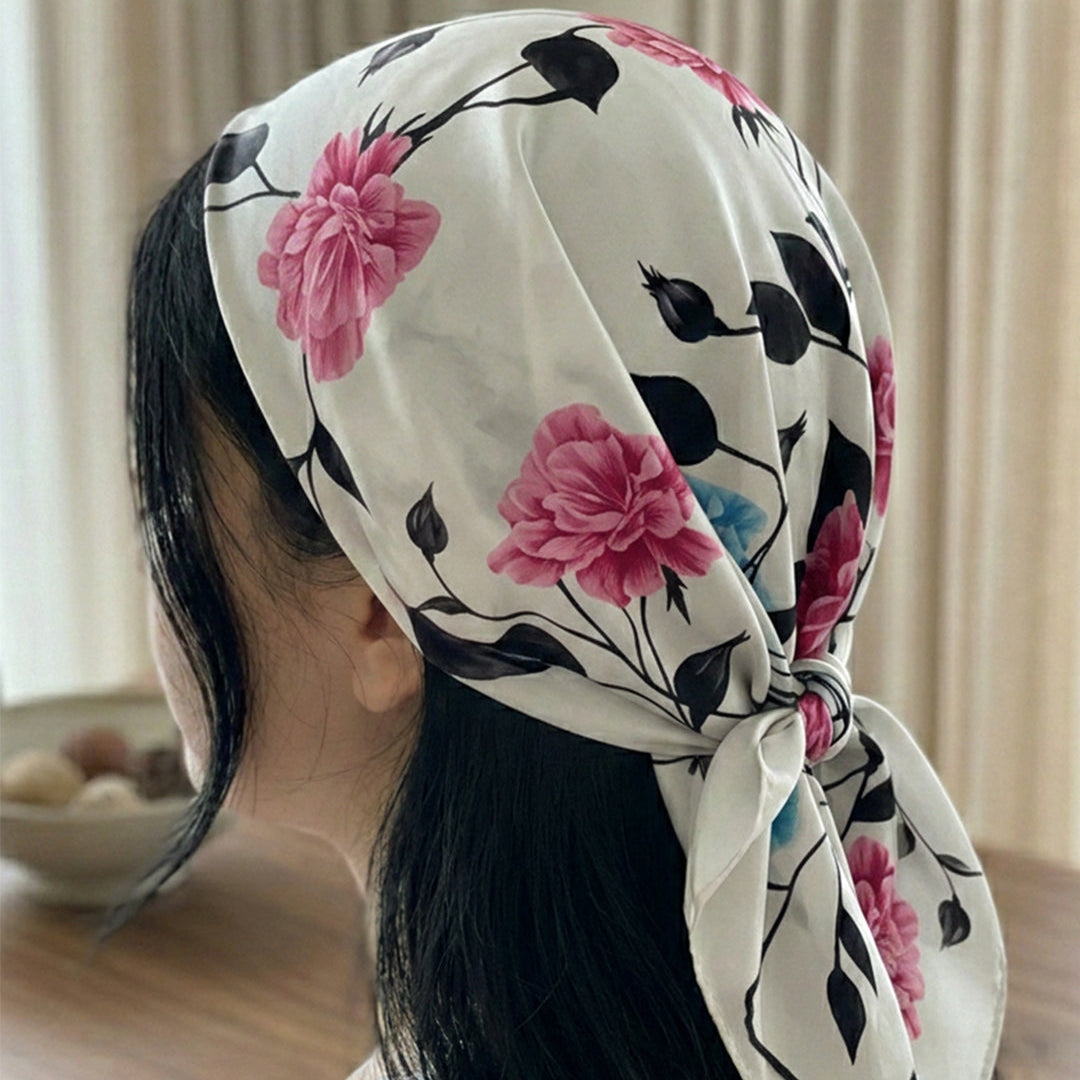 The Midnight Rose Silk Scarf